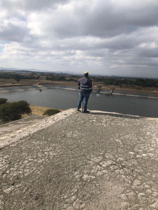 Overlooking the return water dam